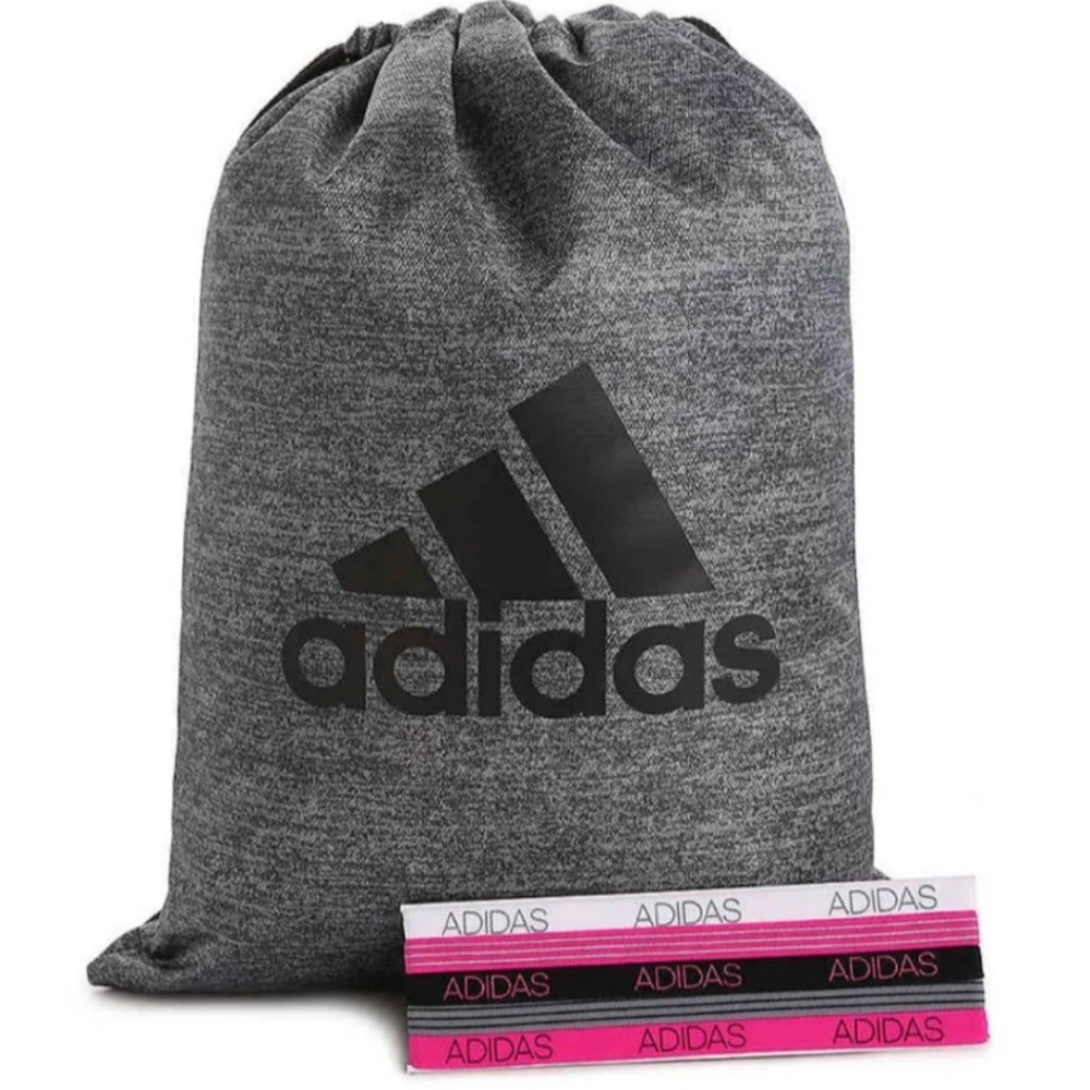 New Adidas Drawstring Bag with Headbands